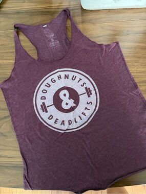 Doughnuts & Deadlifts Women's Racerback Tank - Burgundy